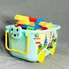 Hộp Đồ Chơi Xếp Hình 125 Chi Tiết Có Bánh Xe Đẩy Bằng Nhựa Benrikids An Toàn Cho Bé Sáng Tạo