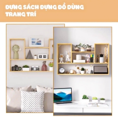 Kệ Treo Tường 4 Ngăn Decor Phòng Khách Phòng Ngủ Studio 90x20x70Cm Dễ Tháo Lắp Để Được Dưới Sàn