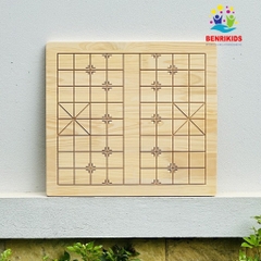 Bàn Cờ Tướng Gỗ Size 42x38Cm Không Kèm Quân Cờ Board Game Trí Tuệ Dành Cho Mọi Lứa Tuổi