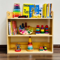 Kệ Đồ Chơi Montessori Có Tay Cầm Bằng Gỗ, Kệ Trang Trí Decor Phòng Cho Bé