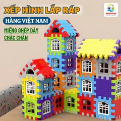 Đồ Chơi Lắp Ghép Xếp Hình Khối Xây Dựng Benrikids Cho Bé Có Miếng Ghép Vuông To Nhiều Màu Sắc Cho Bé Sáng Tạo