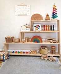 Kệ 3 Tầng Montessori Đựng Đồ Chơi Cho Bé Trang Trí Decor Phòng Cho Trẻ Kệ Gỗ Đa Năng