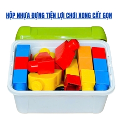 Bộ Xếp Hình Thông Minh Bằng Nhựa 40 Chi Tiết To Kèm Hợp Đựng Cho Bé Vừa Chơi Lắp Ghép Vừa Học Ghép Vần Chữ Cái Tiếng Việt