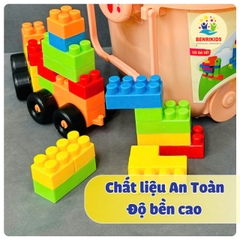 Hộp Đồ Chơi Xếp Hình 125 Chi Tiết Có Bánh Xe Đẩy Bằng Nhựa Benrikids An Toàn Cho Bé Sáng Tạo