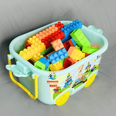Hộp Đồ Chơi Xếp Hình 125 Chi Tiết Có Bánh Xe Đẩy Bằng Nhựa Benrikids An Toàn Cho Bé Sáng Tạo