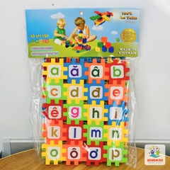 Túi Đồ Chơi Xếp Hình Chữ Cái 39 Chi Tiết Bằng Nhựa ABS Miếng Ghép To Benrikids Cho Bé Sáng Tạo Phát Triển Tư Duy