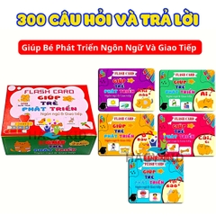 Bộ Flashcard 300 câu hỏi + trả lời giúp trẻ phát triển tư duy ngôn ngữ & giao tiếp: Ai? Cái gì? Ở đâu? Khi nào? Tại sao?