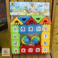 Đồ Chơi Xếp Hình Xây Dựng Bằng Nhựa Benrikids Miếng Ghép To Có Dán Decal Chữ Cái Cho Bé Vừa Chơi Vừa Học