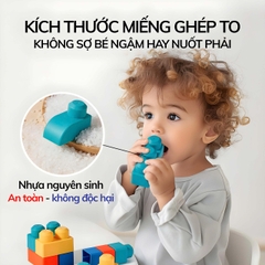 Bộ Xếp Hình 80 Chi Tiết Miếng Ghép Bằng Nhựa Nguyên Sinh To Mối Ghép Chắc Chắn Cho Bé Từ 1 Tuổi Vừa Chơi Vừa Học Chữ Cái
