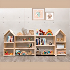 Kệ Sách Treo Tường Sau Cánh Cửa Không Cần Khoan 5 Ngăn Bằng Gỗ , Giá Sách Treo Tường Decor Phòng