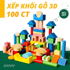 Đồ Chơi Xếp Hình Thông Minh 100 Chi Tiết Bằng Gỗ Thông Giúp Bé Phát Triển Trí Tuệ Có Hộp Đựng Tiện Lợi Cho Bé Từ 3 Tuổi