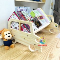 Kệ Để Sách Cho Bé Kiểu Dáng Ôtô Bằng Gỗ Cho Bé Trang Trí Phòng Học - Kệ Mầm Non Montessori