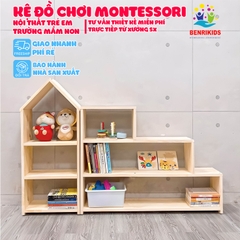 Kệ 3 Tầng Bậc Thang Montessori Đựng Đồ Chơi Cho Bé Trang Trí Decor Phòng Cho Trẻ