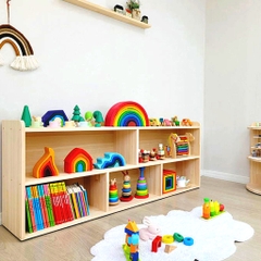 Combo Kệ Đựng Đồ Chơi Montessori Thiết Kế Nội Thất Mầm Non
