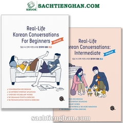 [Bản Màu] Combo Luyện nghe Tiếng Hàn qua Hội Thoại Hàng Ngày Sơ, Trung Cấp - Real-Life Korean Conversations For Beginners +Intermediate