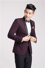 Vest đen cổ sam