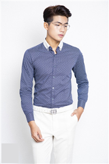 Sơ mi dài tay xanh navy lịch lãm