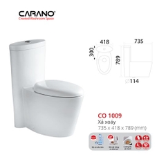 BỒN CẦU CARANO 1 KHỐI CO1009/C09( Toilet model:CO1009/C09)