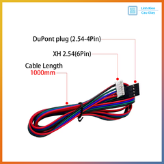 Dây nối động cơ bước NEMA17 – Cáp 4Pin Dupont sang 6Pin XH2.54 cho máy in 3D