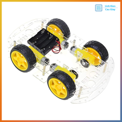Combo Khung Xe Robot 4 Bánh 2 Tầng Mica