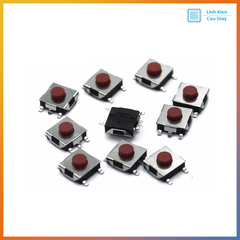 Nút nhấn SMD phẳng đỏ 5 chân 6x6x3.1mm