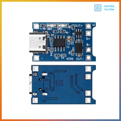 Mạch Sạc Pin 1 Cell 18650 Có Bảo Vệ TP4056 1A Type C