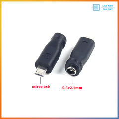 Đầu chuyển đổi Micro USB Đực sang Jack DC5.5*2.1 Cái
