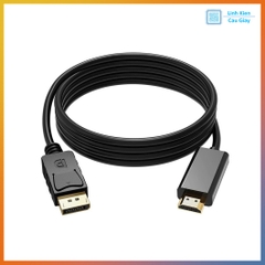 Dây cáp màn hình Displayport to HDMI, DP to HDMI (Hỗ Trợ 4K) dài 1.8 mét