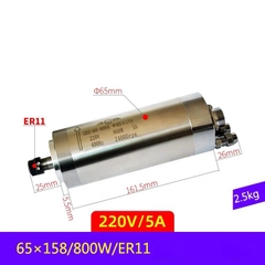 Động cơ phay, spindle 800W ER11 – Phi 65mm x 158mm