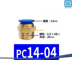 Đầu nối hơi nhanh ống Phi 14 (PC14) bằng đồng