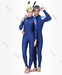 Quần áo lặn biển dài tay 1mm NAM - BLUE, cản tia UV 99% (UPF50+), chống nắng cao cấp - POKI