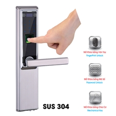 Khóa Vân Tay Đức 3 Chức Năng Inox 304 H918-60F Trắng NEWNEO