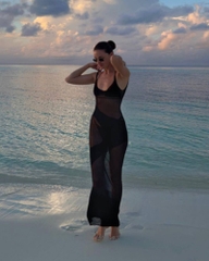 ĐẦM ÔM DÁNG DÀI HAI DÂY HỞ LƯNG LƯỚI