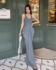 ĐẦM BODYCON DÁNG DÀI NHẤN EO LISA MÀU XÁM