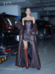 LEATHER BROWN MANTO -GLAM ÁO MANTO DA THỜI TRANG GLAM