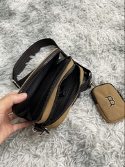 Túi đeo chéo MLB MONOGRAM JACQUARD MINI CROSSBODY BAG BROWN HL1586