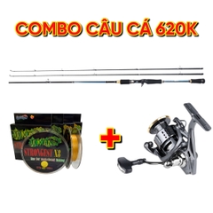 Combo 620k - Cần lure 2 ngọn,Máy Deukio DA 3000,Dây Toman X8