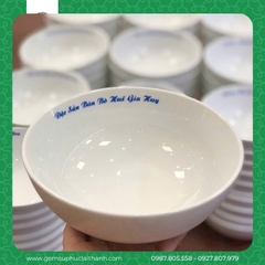 Mẫu bát đĩa Trắng in tên nhà hàng - quán ăn: