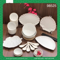 Bát đĩa Trắng Vàng Kim