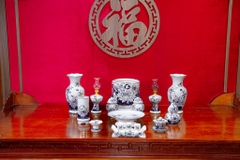 Bộ đồ thờ Bạch Ngọc Vàng Kim