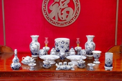 Bộ đồ thờ Bạch Ngọc Vàng Kim