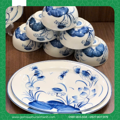 BỘ BÁT ĐĨA SEN CHÀM