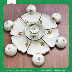 BỘ BÁT ĐĨA ĐÀI SEN