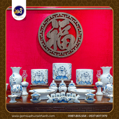 BỘ ĐỒ THỜ SEN CHÀM VÀNG KIM