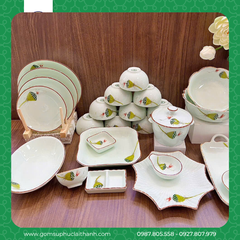 BỘ BÁT ĐĨA ĐÀI SEN