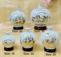 Bình hút lộc vẽ viền vàng 24k Size 18cm