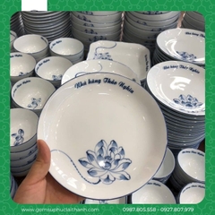 Mẫu bát đĩa Liên Hoa in tên thương hiệu