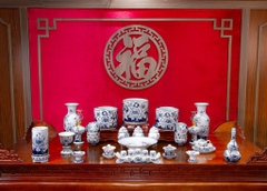 Bộ đồ thờ Bạch Ngọc Vàng Kim