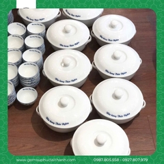 Mẫu bát đĩa Liên Hoa in tên thương hiệu