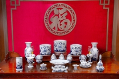 Bộ đồ thờ Bạch Ngọc Vàng Kim